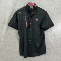オークリー　メンズ　ゴルフウェア　半袖トップス　L　ブラック　ピンク　OAKLEY