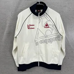 ルコックスポルティフ　メンズ　ゴルフウェア　長袖トップス　ジャージ　L　ホワイト　レッド　白　赤　LECOQSPORTIF