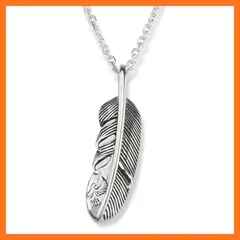 【新品】 [EPIC BOLEN] [エピックボーレン] シルバー sv925 ネックレス フェザー イーグル 羽根 鳥 メンズネックレス 小さめ 銀 ペンダント アズキ チェーン 45cm 0