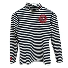 PEARLY GATES パーリーゲイツ　レディース　女性用 長袖トップス インナー　モックネック　ボーダー　0号　Sサイズ