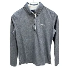 キャロウェイ　レディース　長袖トップス　ポロシャツ　Lサイズ　チャコールグレー　女性用ゴルフアパレル　Callaway