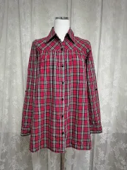 M) CECIL McBEE セシルマクビー タータンチェック シャツ レッド