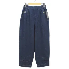 ラ・イマージュ la IMAGE イージーパンツ アンクル丈 デニム生地 裾デザイン タグ付き