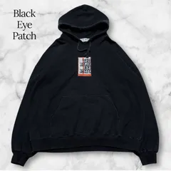 ブラックアイパッチ BlackEyePatch センター刺繍ワッペン ロゴ ヘビーウェイト フーディー パーカー ブラック 黒 希少サイズ XL B1076のサムネイル