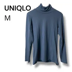 a2055　UNIQLO ヒートテック エクストラウォーム タートルネック Tシャツ M ネイビー