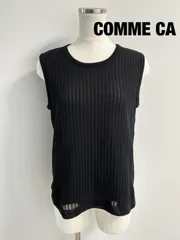 COMME CA　コムサ　レース風透かし柄重ねノースリーブニット　日本製 定価19,800円　Mサイズ　９　ブラック　大人　綺麗め　おしゃれ　お出掛け　送料込み　6463331のサムネイル