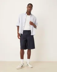 エイソス メンズ ボトムス ハーフパンツ・ショーツ デニム ASOS DESIGN long length denim jorts in raw wash INDIGO インディゴ