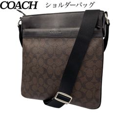極美品✨COACH コーチ ショルダーバッグ PVC レザー シグネチャー 黒