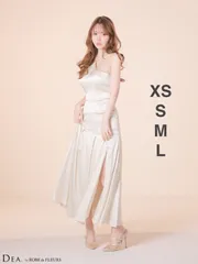 アイボリー [DE4349-BL-2602]【DEA. by ROBE de FLEURS/ディアバイローブドフルール】ラメ/ ジャガード/ ホルター/ フレア/ ワンピース/ ミディアムドレス/ キャバドレス/ AngelR/ エンジェルアール/ アンディ