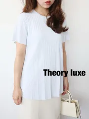Theory luxe　セオリーリュクス　サマー半袖ニット　CHIARO COSA HS 2023年製　Mサイズ　３８　水色　カットソー　上品　綺麗め　おしゃれ　送料込み　6465239