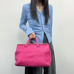 【中古】Bottega Veneta ボッテガヴェネタ イントレチャート ハンドバッグ ピンク レザー ヴィンテージ レディース【中古美品】HIBUOCHI VINTAGE HBOC260227A04