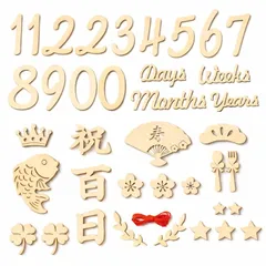 【新品】 百日祝い 月齢フォト 木製 レターバナー 100日祝い 飾り 39枚セット ベビーマンスリーカード 新生児フォト 記念日フォトニューボーンフォト 写真道具 撮影アイテム 出産祝い 1