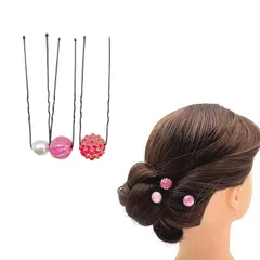 【新品】 EZ PEACH 髪飾り パール Ｕピン 和風 和装 レディース 浴衣 飾り フラワー 飴玉 U字コーム ヘアピン Uピン ヘアクリップ 浴衣 着物 振袖 袴 髪飾り 卒業式 和装 成人式 結婚式 七五三 パーティー 謝恩会 お正月 花火大会 髪 0
