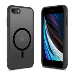 iPhone SE 第3世代 第2世代 ケース MagSafe対応 耐衝撃 半透明 iPhone8 ケース マグネット搭載 PC iPhone7カバー 軽量 薄型 マット感 人気 黄ばみなし 米軍MIL規格 ストラップホール付き ワイアレス充電対応 EUM 1