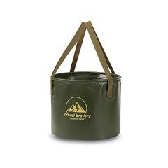 折りたたみバケツアウトドア キャンプ 洗濯かご 10L大容量 防水 耐熱 コンパクト 収納便利 高い耐久性 多機能 洗濯 洗車 果物を洗う 足湯 釣りなどの対応（1個） (ダークグリーン) 0