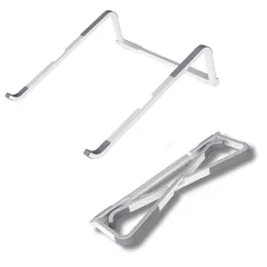 【超軽量・折り畳み式】ノートパソコンスタンド タブレットスタンド パソコンスタンド PCスタンド 折り畳み式 アルミ製 人間工学 放熱 軽量 滑り止めパッド 収納ポーチ 15.6インチ 在宅仕事 猫背肩こり対策 1