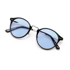 [FEISEDY] サングラス メンズ レディース ボストンデザイン 調整可能ノーズパッド 超軽量23ｇ UV400保護 ブルーライトカット カラーレンズ PCレンズ 金属テンプル おしゃれ ユニセックス ドライブ 釣り スポーツ B1278 0