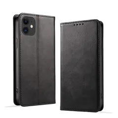 KWATUNG ケース 向けの iphone 11 ケース 手帳型 おしゃれ 軽量 放熱性 手帳型ケース 薄型 マグネット式 ケース 手帳型 カード収納 スタンド機能 衝撃吸収 落ち着いた色【ブラック】 1