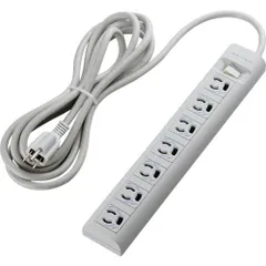 エレコム　ＯＡタップ　３Ｐ　７個口　マグネット　抜け止め　スイッチ　簡易　３ｍ