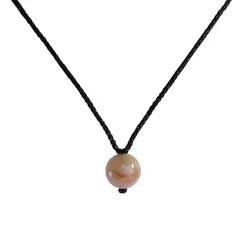 【新品】 [Sundarwald] チェリーブロッサムアゲート ネックレス 天然石 パワーストーン 桜瑪瑙 桜アゲート 淡いピンク アゲート 編み込み ハンドメイド 0