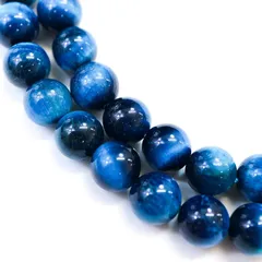 【新品】 【天然石】マリンブルータイガーアイ ブレスレット用 ビーズ 一連8mm【約46粒入り】パワーストーン 手芸 ハンドメイド アクセサリー パーツ きらきらぷんぷん丸 NS-066 1