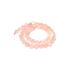 【新品】 8mm～12mm ハート A級 ローズクォーツ 紅水晶 1連39cm 通し針、解説書、1mゴム付き 天然石 パワーストーン … (10mm g3-89E) 1