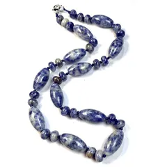 【新品】 [Rockyu] ネックレス ターコイズ レディース シンプル 天然石ネックレス 半宝石 ネックレス 算盤珠 天然石 円丸 水滴 数珠 ビーズネックレス セーターチェーン ロングネックレス 誕生日 プレゼント (ホワイトブルー) 1