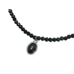 【新品】 [Chucola] チョーカー ネックレス ブラック カットストーン エレガントな輝き 洗練デザイン ブラックスピネル風 ブラックオニキス ブルーターコイズ 天然石 パワーストーン メンズ レディース BSK02 (オニキス) [並行輸入品] 0