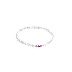 【新品】 FREE ANGEL ワインレッド・ガーネット ブレスレット レディース パール 天然石 1月の誕生石 すいしょう 風水アイテム 調節可能 ?力? 金属アレルギー対応 可愛い 結婚式 プレゼント 御木本スタイル 18kメッキ 真珠の直径3mm 0