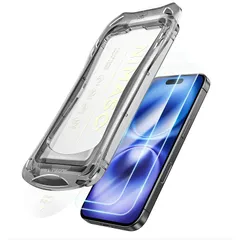 NIMASO ガラスフィルム iPhone 16 / iPhone 15 用 強化ガラス 自動除塵 保護フィルム 超簡単貼り付け 耐衝撃 指紋防止 ガイド枠付き 2枚セット アイフォン16 / アイフォン15 対応（6.1インチ） DSP24G1351 1