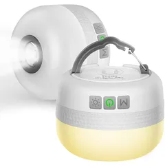 2IN1 RGB LED ランタン キャンプランタン 懐中電灯機能 超高輝度 6000mAh 5色切替（白/暖/青/赤/緑） 無段階調光 輝度記憶 マグネット内蔵 IPX5防水 吊り下げ可能 小型 Type-C充電式 ソロキャンプ アウトドア照明 キャンプ 0