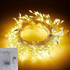 JIMIGUGU LED ストリングライト 電池 USB 式兼用 イルミネーションライト 屋内屋外両用 クリスマス キャンプ 庭 祭り装飾 フェアリーライト (3M 100LED) 0