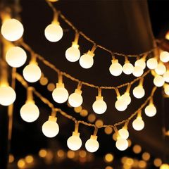 LEISURE CLUB フェアリーライト イルミネーション LED 3M 20球 暖色 電池式 ストリングライト デコレーション 屋内 屋外 防水防塵 誕生日 結婚式 飾りらいと (円球、暖色, 3Ｍ、20球) 0