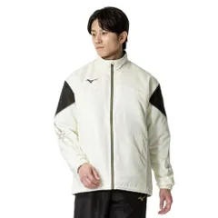 新品 トレーニングウエア MC-LINE ブレスサーモ 中綿 ウォーマー ジャケット 吸湿発熱 撥水 防風 32MEB630 オフホワイト×ゴールド M