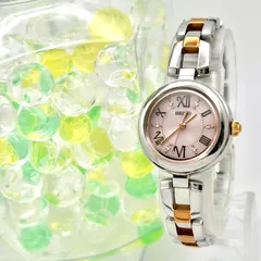 【稼働】SEIKO セイコー ソーラー レディース 腕時計 パープルピンク シルバー V117-0CV0 860227