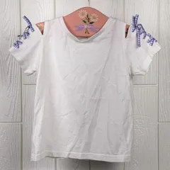 アーヴェヴェ　a.v.v　Tシャツ　肩リボン　ホワイト　キッズ　110cmのサムネイル