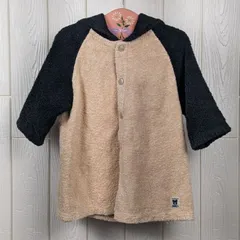 ミキハウス　DOUBLE.B　ダブルビー　くまちゃんフード付き　パイル地パーカー（Fサイズ）