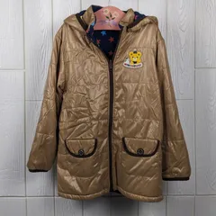 ​MIKI HOUSE　ミキハウス　リバーシブル　中綿ジャンパー　130　ベージュ　星柄　プッチーくん　フード取り外し可能