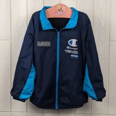 チャンピオン    ​Champion　キッズ　ジップアップ ジャンパー　130　ネイビー×水色 ロゴプリント