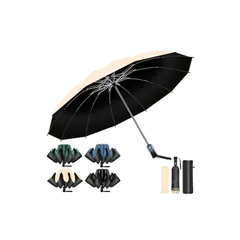 【2025年傑作 & 強化型12本骨 & 逆折り式】折りたたみ傘 折り畳み傘 ワンタッチ 自動開閉 逆折り式 UPF50+ 超撥水 メンズ傘 超大サイズ 長持ち 耐強風設計 男子日傘 おりたたみ傘 晴雨兼用 梅雨対策 台風対応 紫外線遮蔽 収納ポーチ付き  1