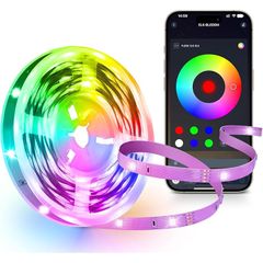 IYGLKD LEDテープライト 15M 音楽連動 5V USB アプリ制御 1600万色 LEDテープ 調光調色 間接照明 フルカラー RGBテープライト 廊下 天井 玄関 屋内装飾用 パーティー クリスマス飾り（15メートル） 0