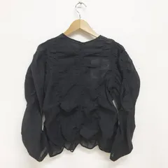 タグ付 CITEN シャーリングブラウス シアートップス プルオーバーブラウス ブラック FREE