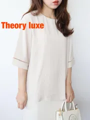 【2024年製】Theory luxe　セオリーリュクス　FLOW MAISIE 2024年製　定価26,400円　Mサイズ　３８　ベージュ　シャツ・ブラウス　透け感あり　シンプル　大人　美品　送料込み　6465234