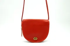 オールド コーチ ヴィンテージ ミニ ショルダーバッグ 4116 希少 USA製 70年代 ターンロック グラブタンレザー 赤 レッド COACH 5497h