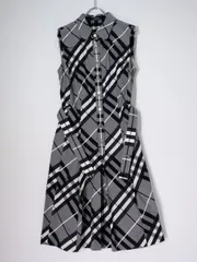 BURBERRY LONDONバーバリー ロンドン 大きいサイズ ビッグチェック ノースリーブサマードレス ロングワンピース【44】【LOPA80444】