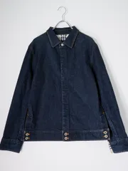 BURBERRY BLACK LABELバーバリー ブラックレーベル 裏チェック使い 比翼デザイン ストレッチデニムジャケット Gジャン【L】【MJKA80999】