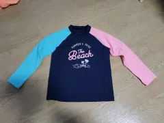 ラッシュガード 長袖 ネイビー/ピンク/ブルー 水着トップス 130 小2