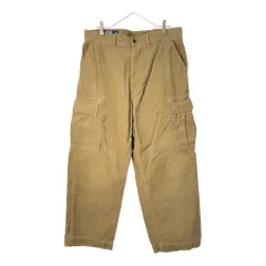 90年代 Polo by Ralph Lauren ポロ ラルフローレン コーデュロイ カーゴパンツ ブラウン(メンズ W36 L29)中古 古着 X3965