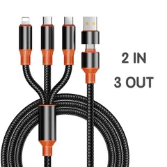 ★（予約販売の商品） cable189 スマホ 充電ケーブル 3in1 Lightning/Type C/Micro USBケーブル 多機種対応 充電 耐久 1.2m