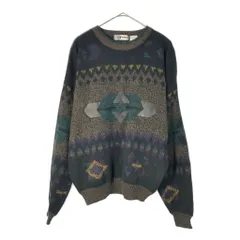 90年代 URBAN WORK アクリルニットセーター 総柄 マルチカラー(メンズ L)中古 古着 X3966